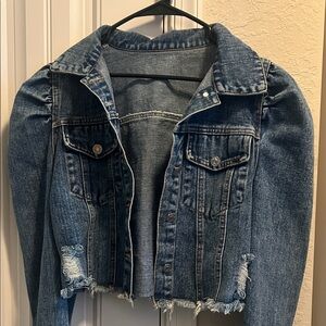 SHEIN Distressed Blue Jean Jacket